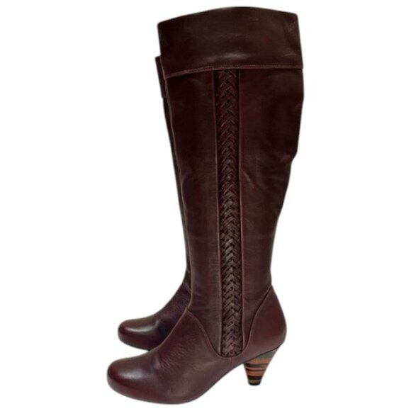 J Shoes Burgundy Wine Leather Knee-High Boot - Picture 5 of 11
